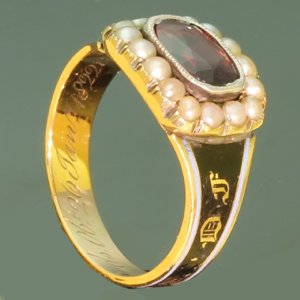 Gold Georgian antique mourning ring in memory of Mary Ann Edmonds 1806-1822 (image 10 of 20)